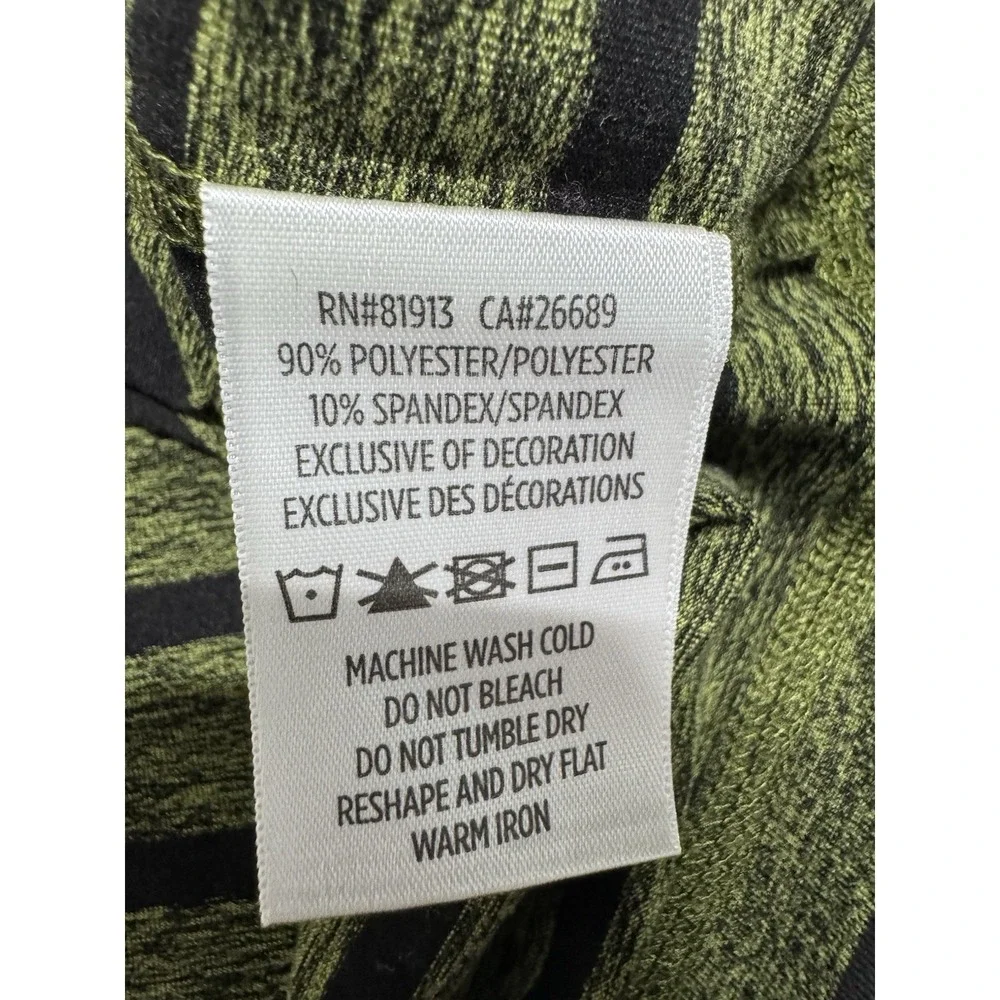 Robert Graham Long Sleeve Quarter Zip Pullover Green‎ Striped Mens Large Stretch